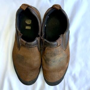Size 10 Merrell Linz Men’s Brown Leather Slip-On Loafers Hikers Waterproof